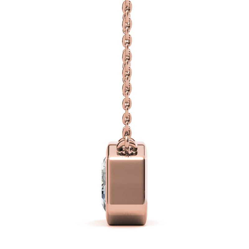 Emerald / Radiant Bezel Moissanite Pendant