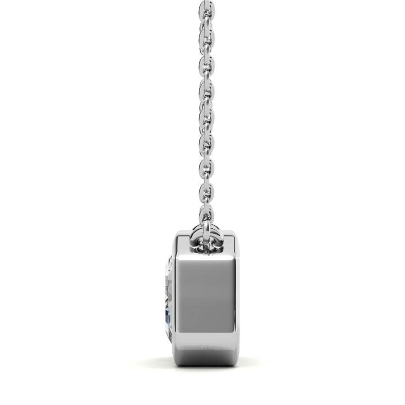 Emerald / Radiant Bezel Moissanite Pendant
