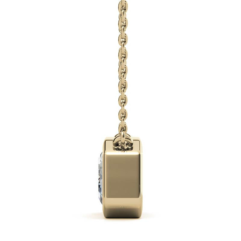 Emerald / Radiant Bezel Moissanite Pendant