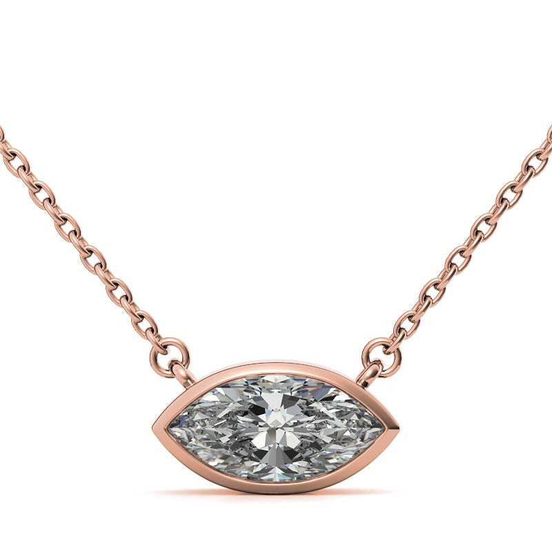 Marquise Bezel Moissanite Pendant