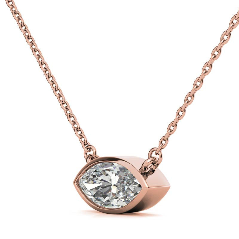 Marquise Bezel Moissanite Pendant