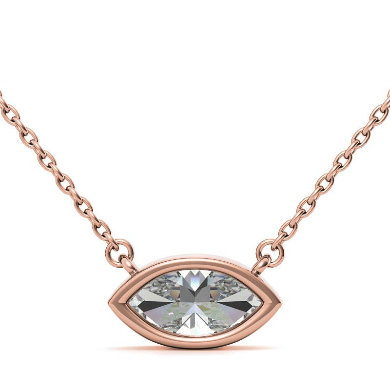 Marquise Bezel Moissanite Pendant