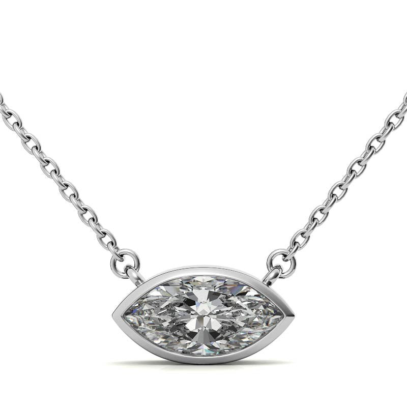 Marquise Bezel Moissanite Pendant