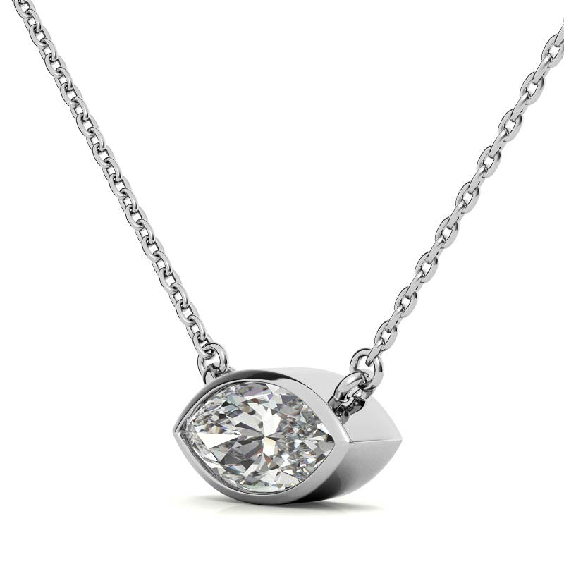 Marquise Bezel Moissanite Pendant