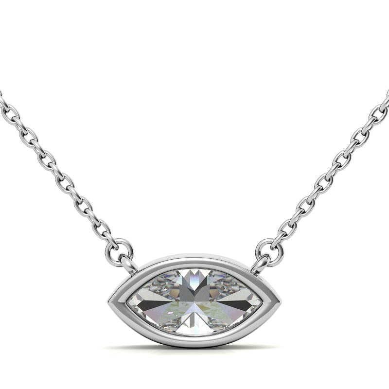 Marquise Bezel Moissanite Pendant