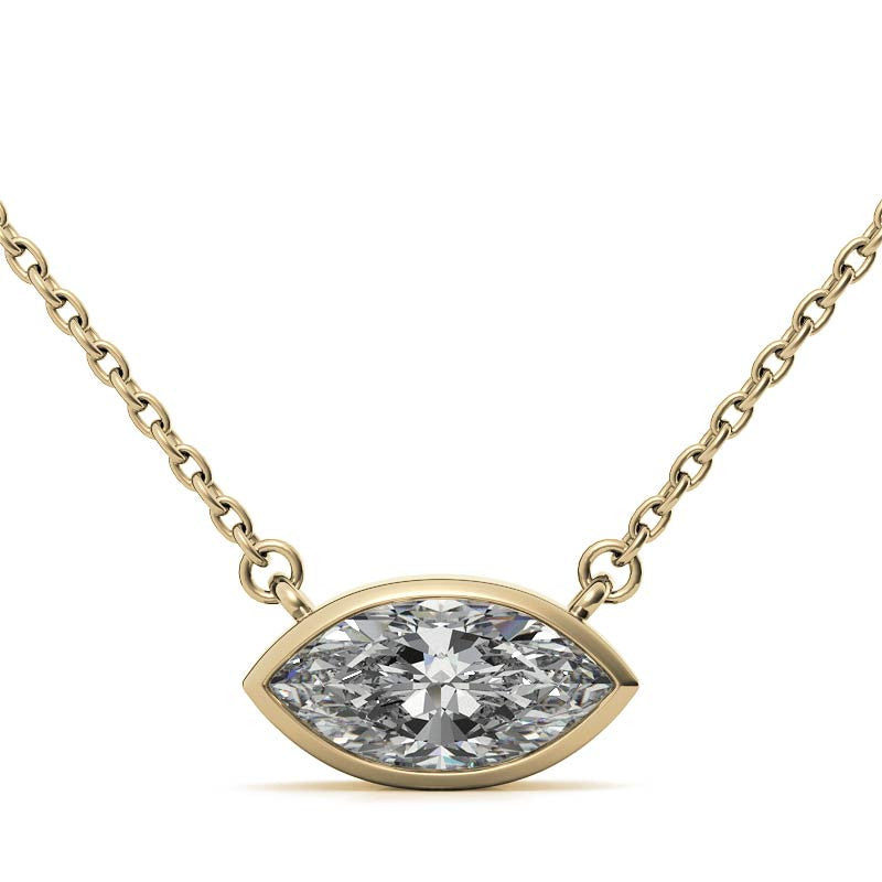 Marquise Bezel Moissanite Pendant