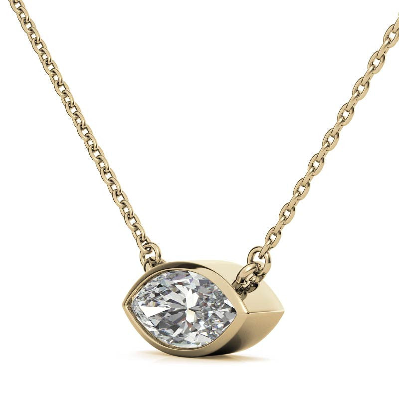 Marquise Bezel Moissanite Pendant