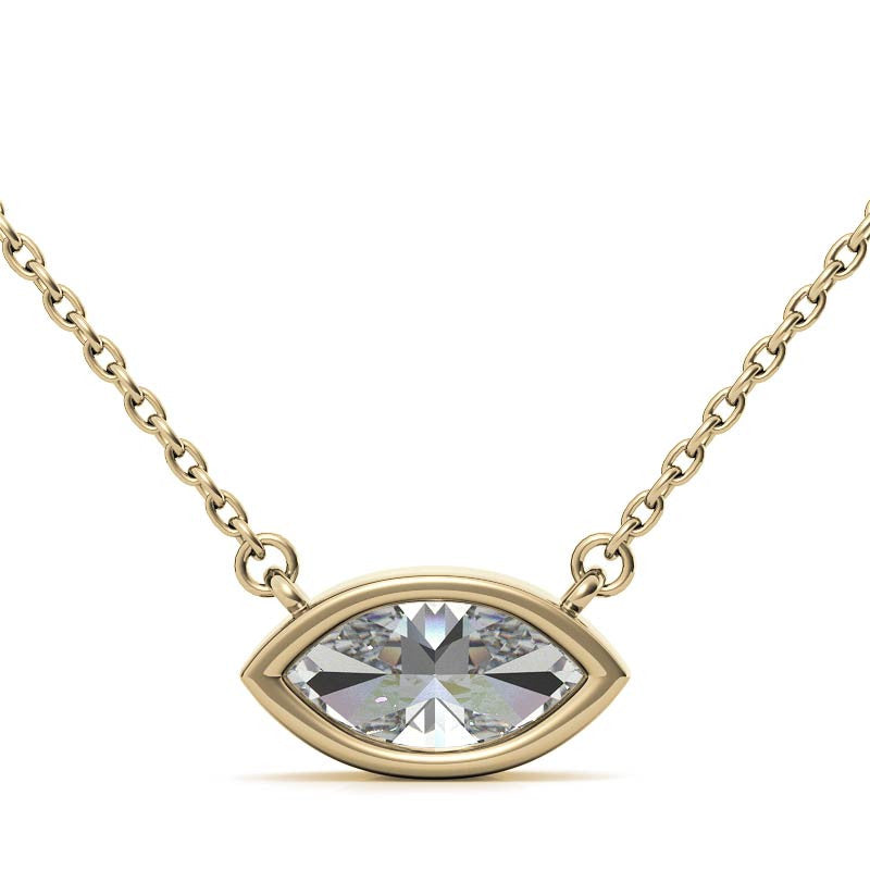 Marquise Bezel Moissanite Pendant