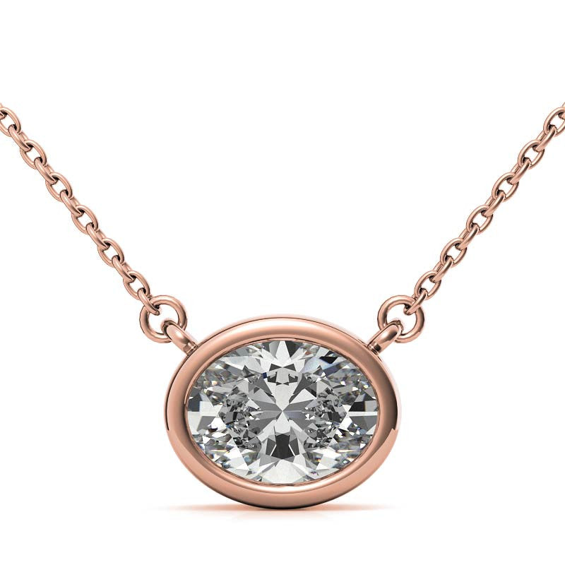Oval Bezel Moissanite Pendant