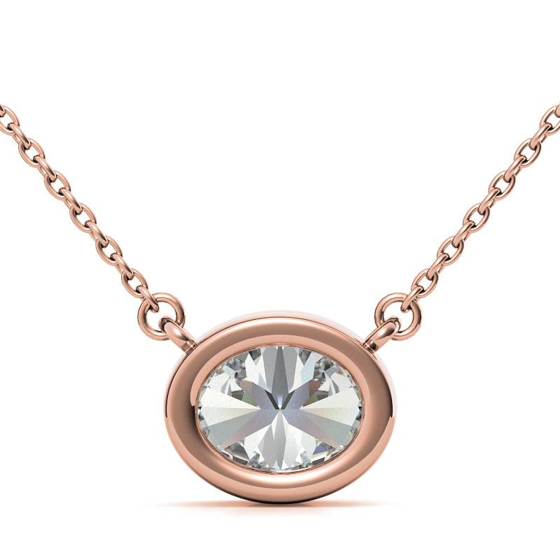 Oval Bezel Moissanite Pendant