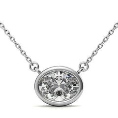 Oval Bezel Moissanite Pendant