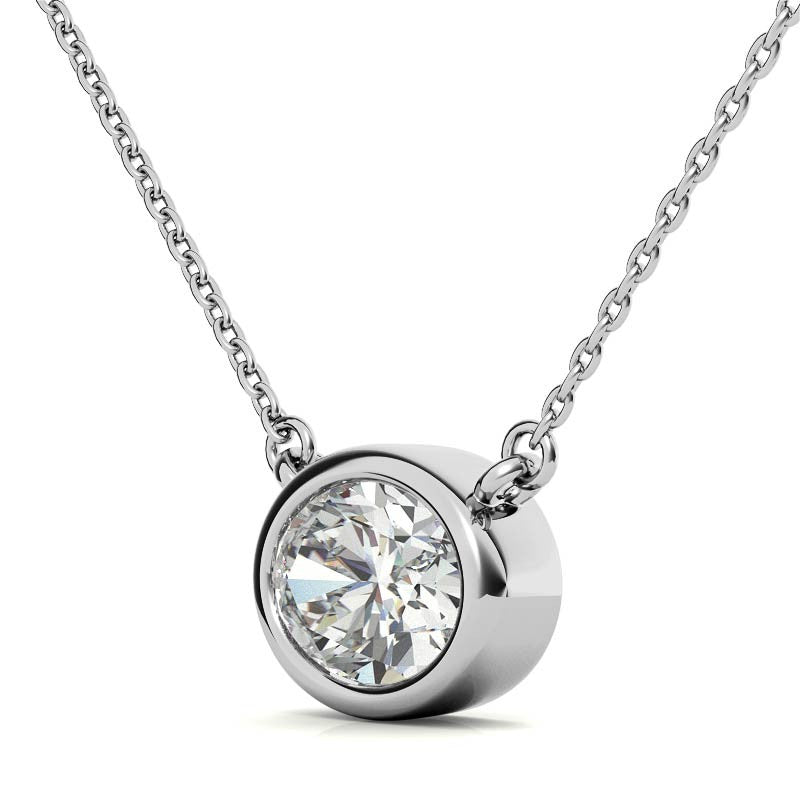 Oval Bezel Moissanite Pendant