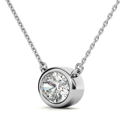 Oval Bezel Moissanite Pendant