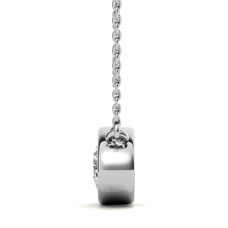 Oval Bezel Moissanite Pendant