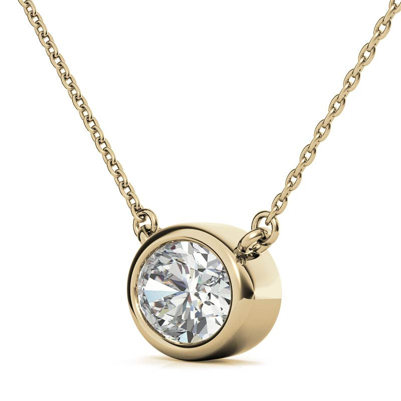 Oval Bezel Moissanite Pendant