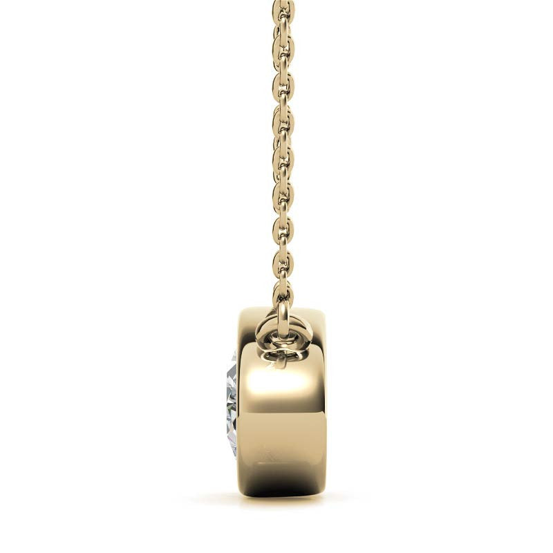Oval Bezel Moissanite Pendant