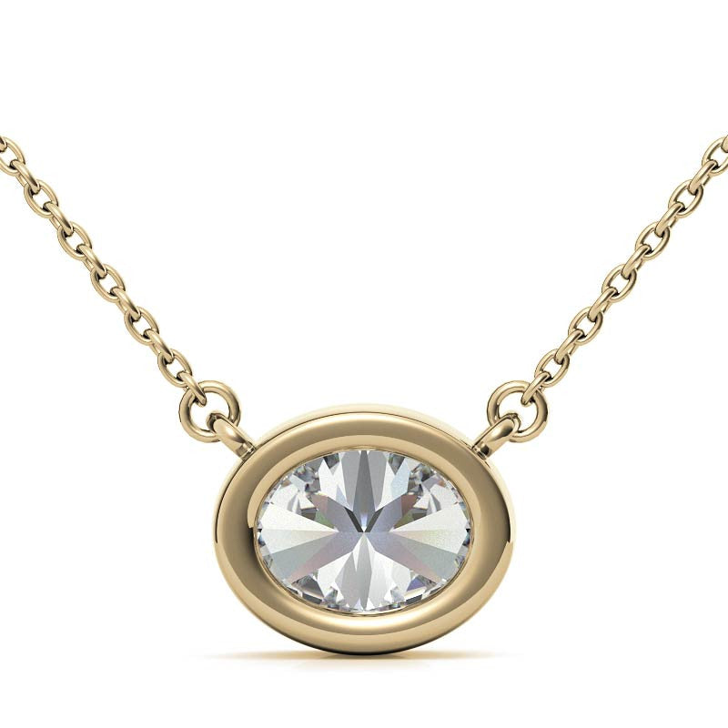 Oval Bezel Moissanite Pendant