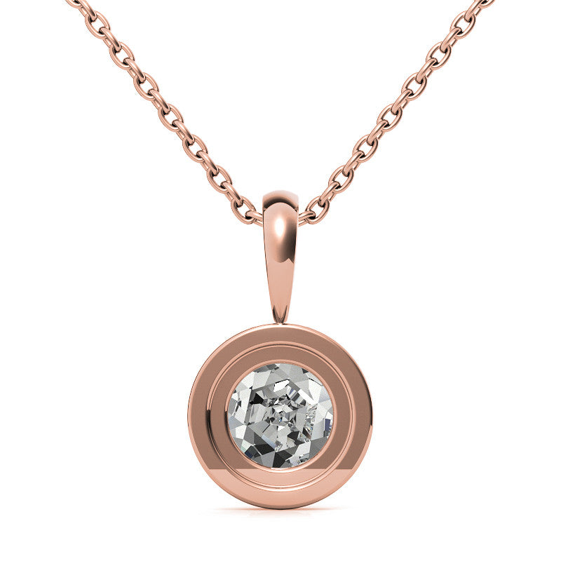 Rose Halo Moissanite Solitaire Pendant