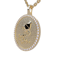 Aquarius Zodiac Diamond Medallion Pendant