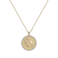 Capricorn Zodiac Diamond Medallion Pendant