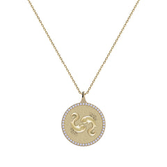 Pisces Zodiac Diamond Medallion Pendant