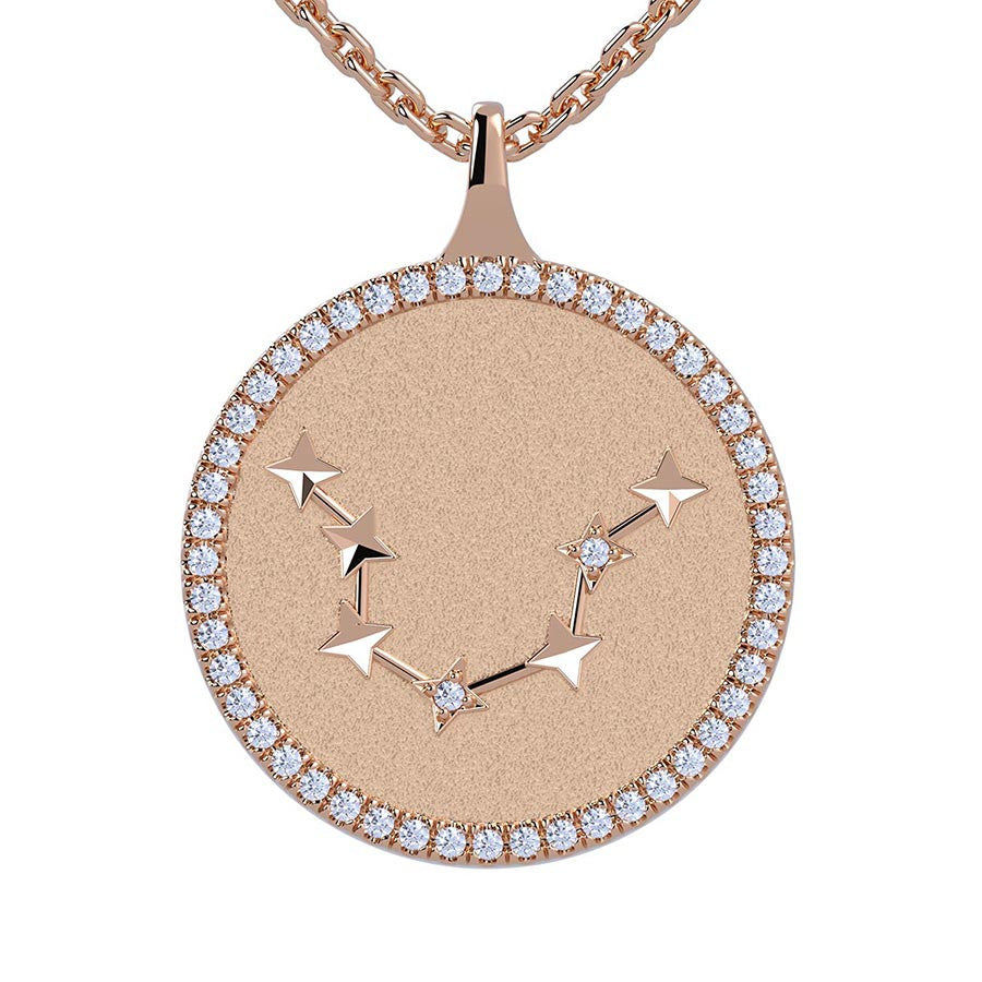 Aquarius Zodiac Diamond Constellation Pendant