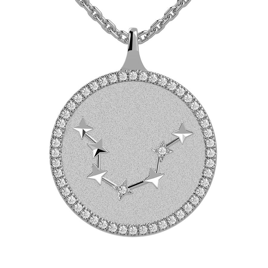 Aquarius Zodiac Diamond Constellation Pendant