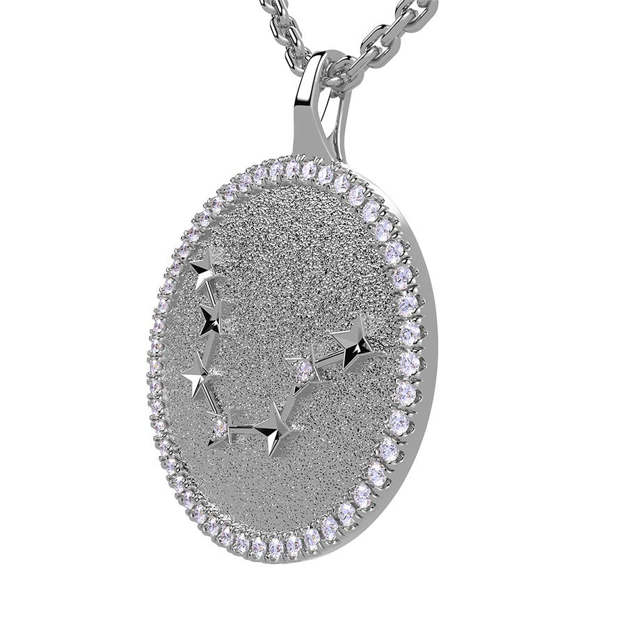 Aquarius Zodiac Diamond Constellation Pendant