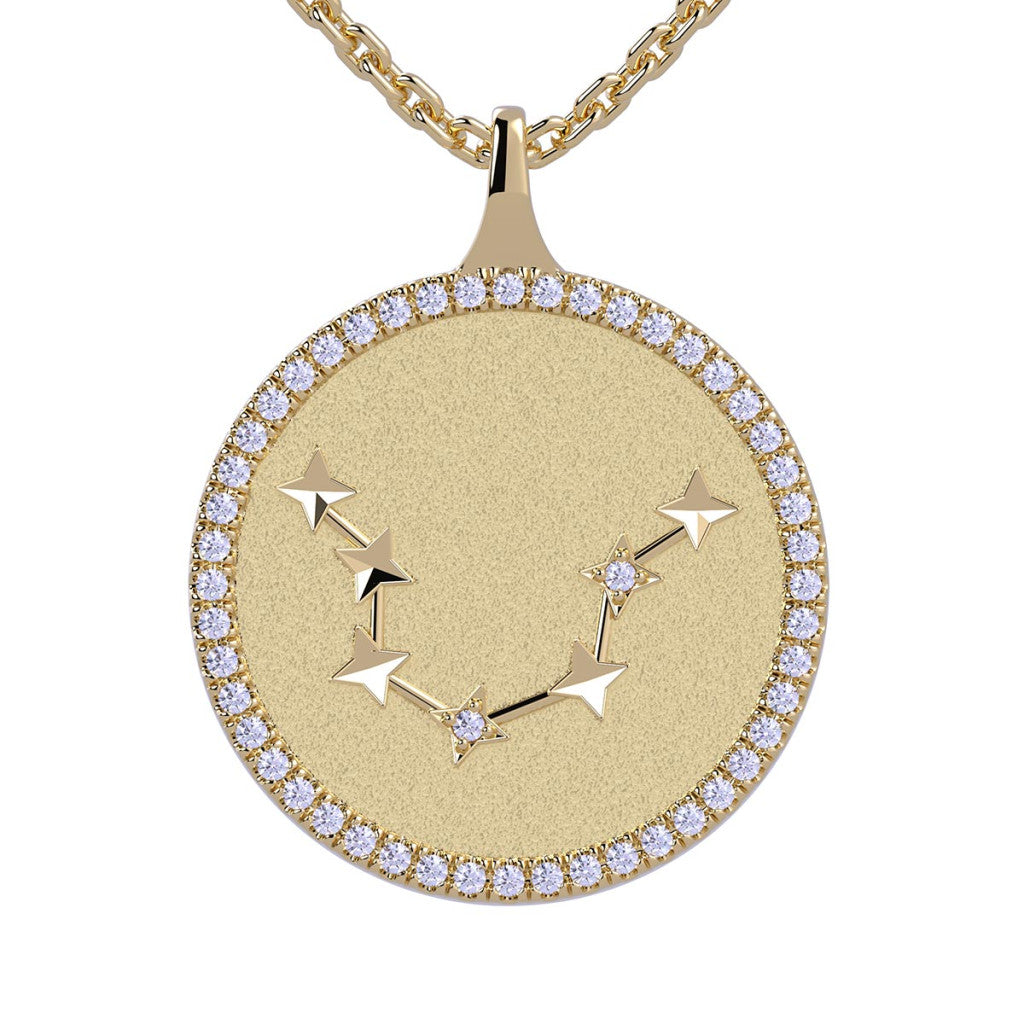 Aquarius Zodiac Diamond Constellation Pendant