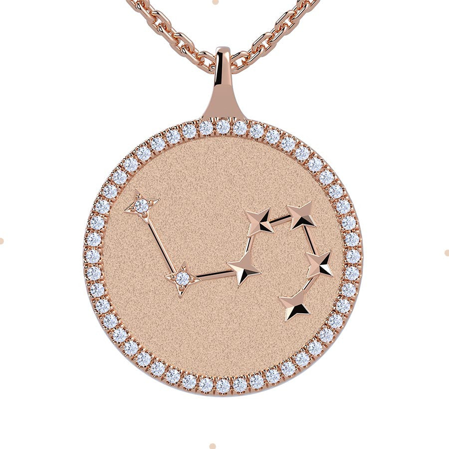 Leo Zodiac Diamond Constellation Pendant