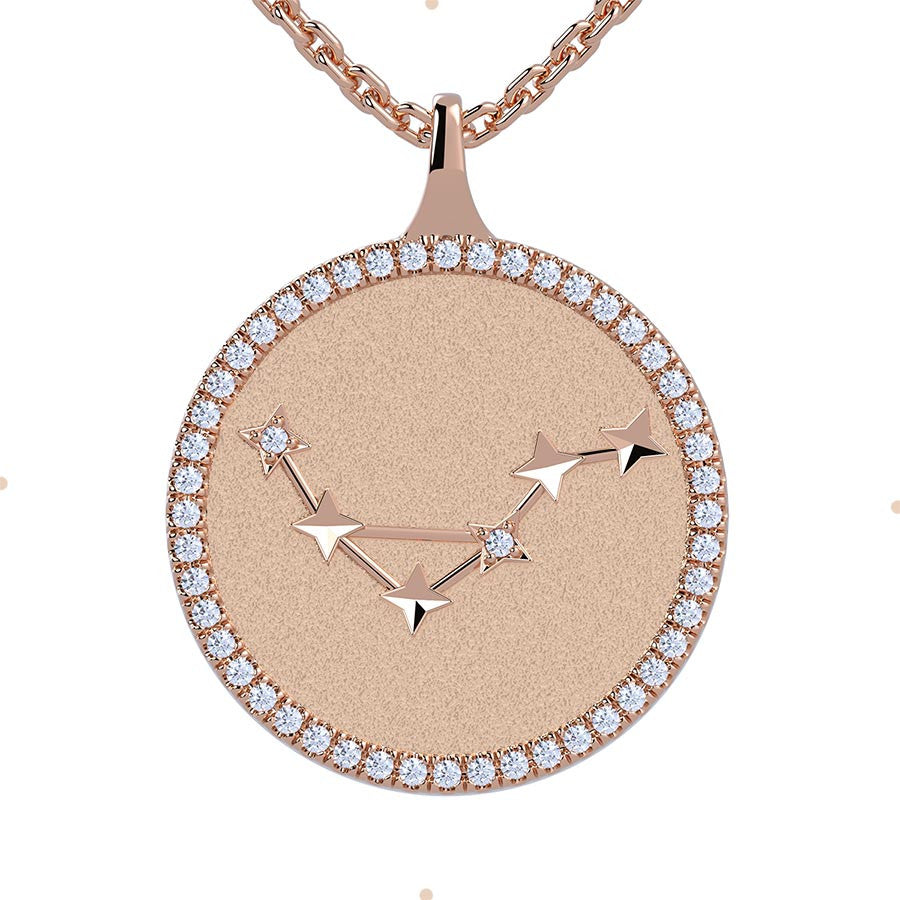 Libra Zodiac Diamond Constellation Pendant