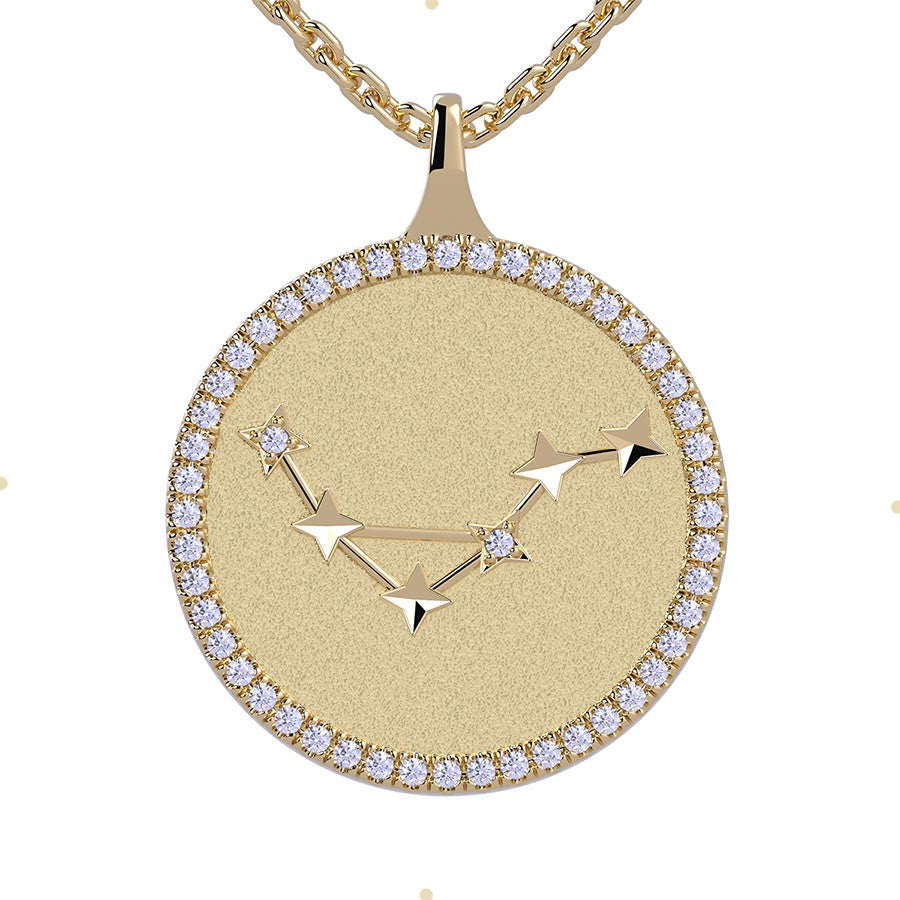 Libra Zodiac Diamond Constellation Pendant