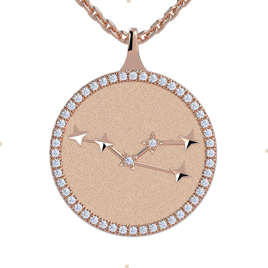 Taurus Zodiac Diamond Constellation Pendant