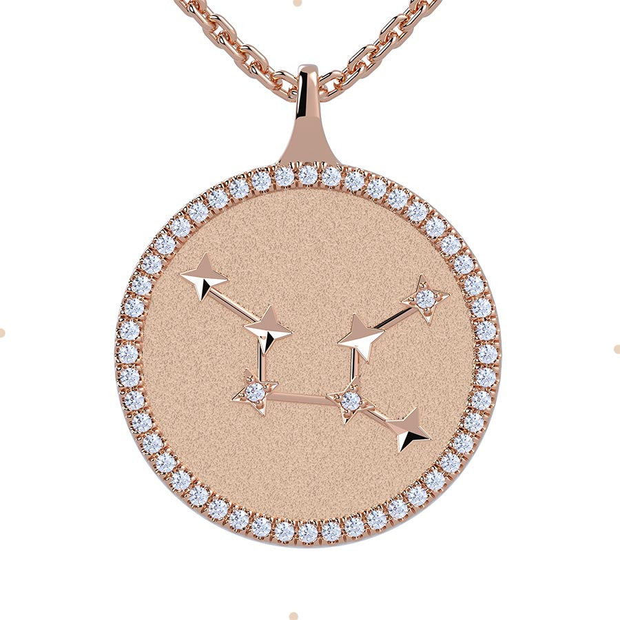 Virgo Zodiac Diamond Constellation Pendant