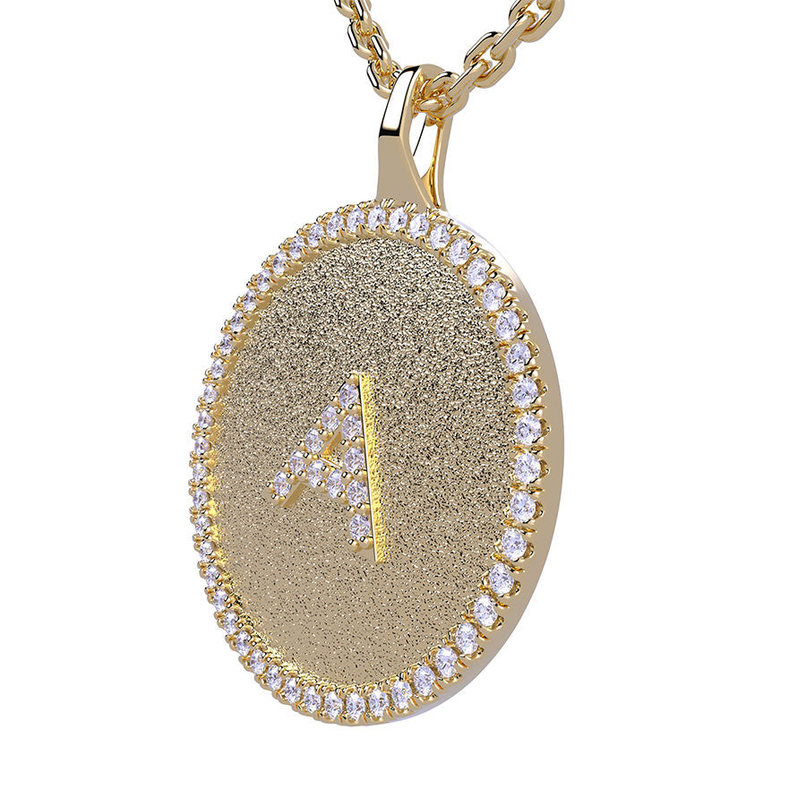 A - Initial Diamond Medallion Pendant