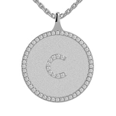 C - Initial Diamond Medallion Pendant