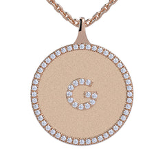 G - Initial Diamond Medallion Pendant