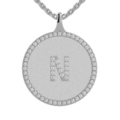 N - Initial Diamond Medallion Pendant