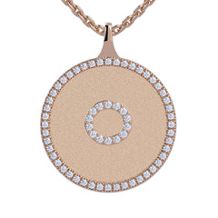 O - Initial Diamond Medallion Pendant