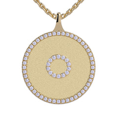 O - Initial Diamond Medallion Pendant