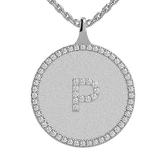 P - Initial Diamond Medallion Pendant