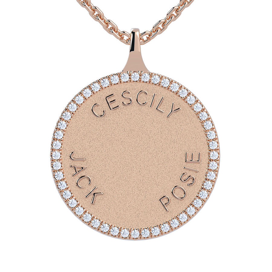 Personalized Diamond Medallion Necklace
