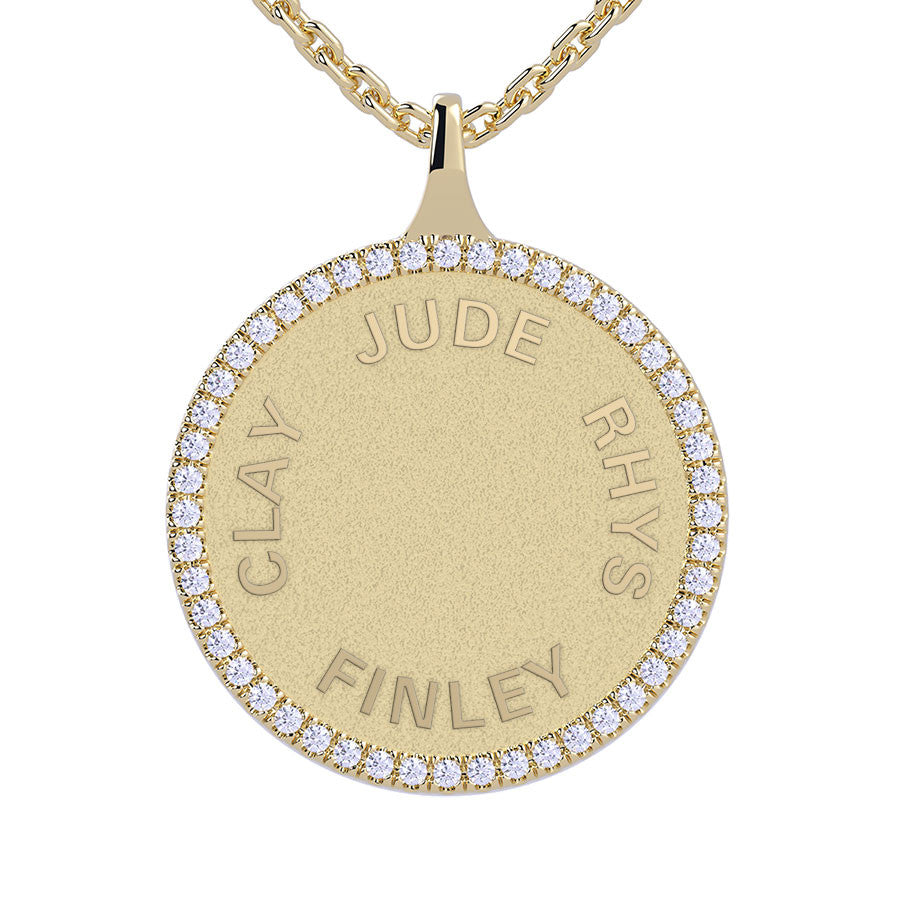 Personalized Diamond Medallion Necklace