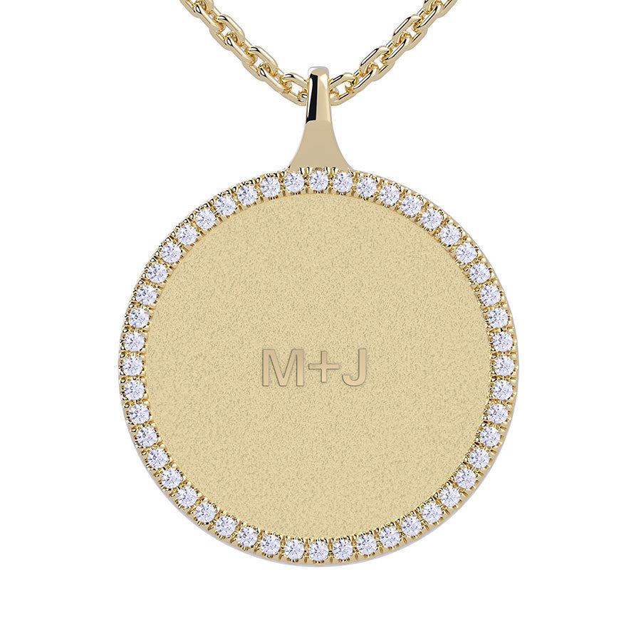 Personalized Diamond Medallion Necklace