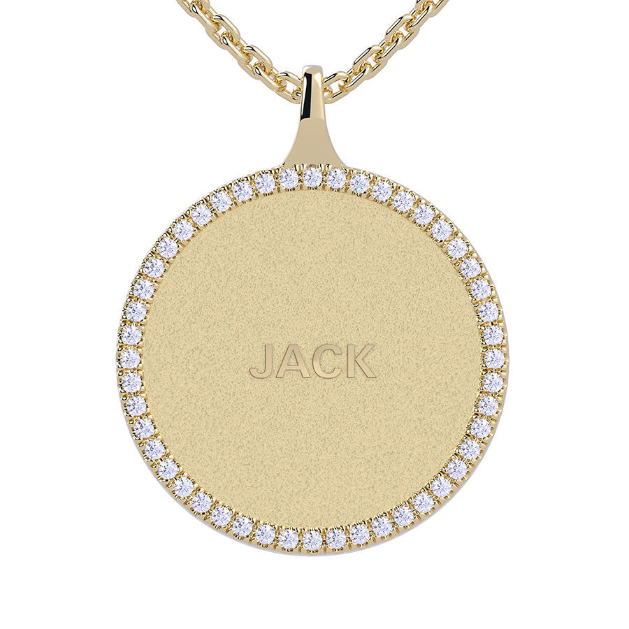 Personalized Diamond Medallion Necklace