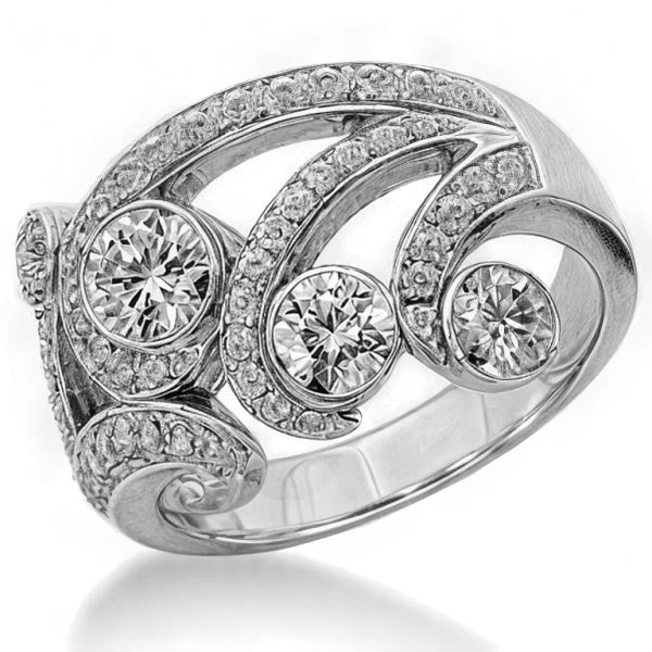 Round Brilliant Moissanite Right Hand Ring