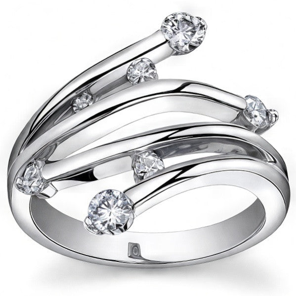 Round Brilliant Moissanite Right Hand Ring, 0.40ct