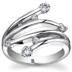 Round Brilliant Moissanite Right Hand Ring, 0.40ct