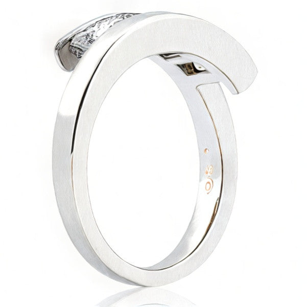 4mm Princess cut Moissanite Right Hand Ring, 1.7ct
