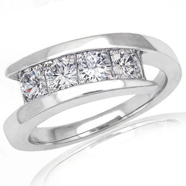 4mm Princess cut Moissanite Right Hand Ring, 1.7ct